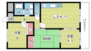 大阪府豊中市西緑丘3【マンション】の間取り