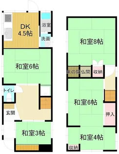 京都府京田辺市興戸下ノ川原【一戸建】の間取り