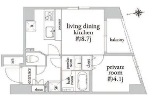エクセルシオール麻布【2階】の間取り