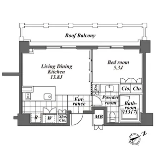 オーパスレジデンス恵比寿【5階】の間取り