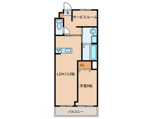サニーサイドハウス【2階】の間取り
