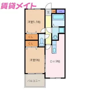 サンヒルズII【2階】の間取り