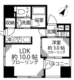 パークリュクス銀座8丁目mono【9階】の間取り