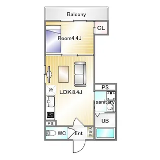LIX神戸湊川【3階】の間取り