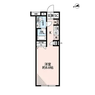 プレール ドゥーク中野上高田【1階】の間取り