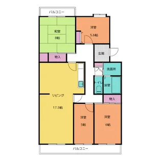 サニータウン堀木 6号棟【1階】の間取り