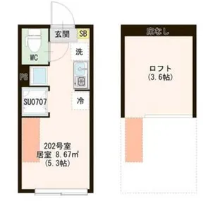 Hermitage東向島【1階】の間取り