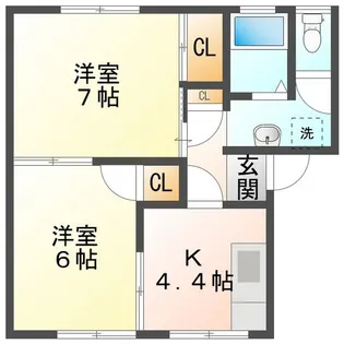 アミューズ花ノ木【1階】の間取り