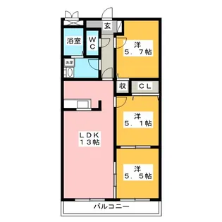 ロイヤルガーデン学園通りII【3階】の間取り