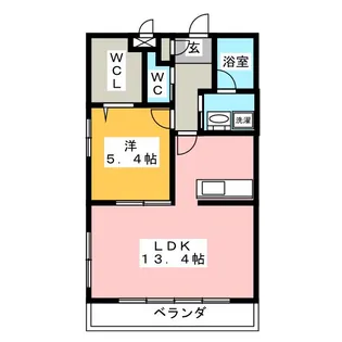 カルディアス大岩B【1階】の間取り