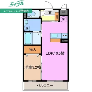 アンジューIX【3階】の間取り