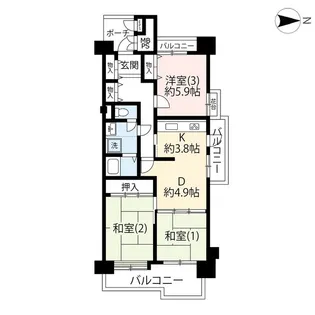 UR光が丘パークタウンいちょう通り八番街【11階】の間取り