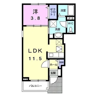 ラ ソレイユ ジョーヌ【1階】の間取り
