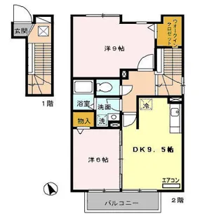 クレール・えまた【2階】の間取り