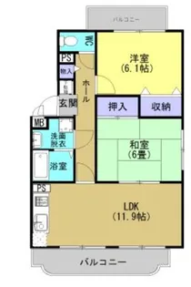 ファームガーデンC棟【1階】の間取り