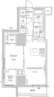 ザ・パークハビオ市ヶ谷イースト【6階】の間取り