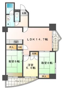 シティハイツ舞子【7階】の間取り