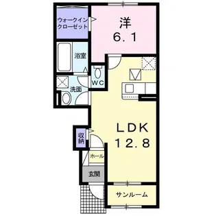 アンジュハイムI【1階】の間取り