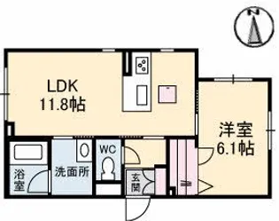 Moa津倉町【1階】の間取り