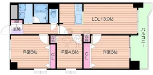ルシール田辺【4階】の間取り
