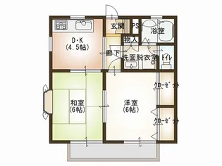 パークハイツSAI B棟【2階】の間取り