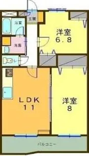 ヴィブレクレールII【2階】の間取り