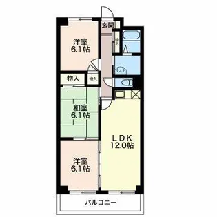 クレアージュ小田【3階】の間取り