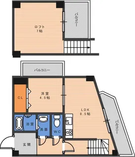 オズレジデンス東住吉【4階】の間取り