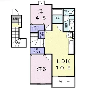クレストールライトII【2階】の間取り