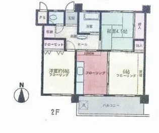 屏風ヶ浦住宅4号棟【2階】の間取り