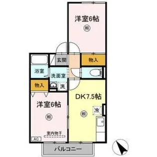 ディアコート加茂A【1階】の間取り