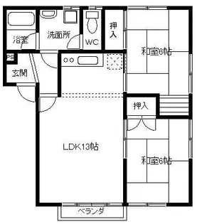 キャッスルタウンA【1階】の間取り
