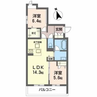 シャーメゾン ル・シルク【1階】の間取り