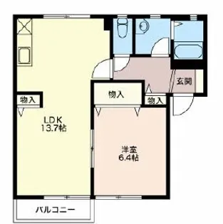 ウイングII【1階】の間取り