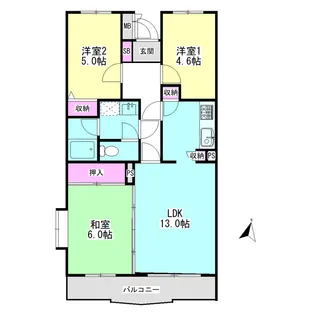 エスポワール文ヶ岡【3階】の間取り