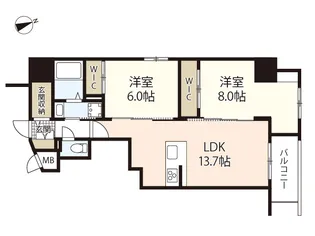 S-RESIDENCE富士見町aglitter【5階】の間取り