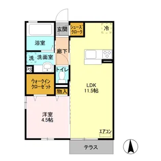 グランコートカルハマ【1階】の間取り