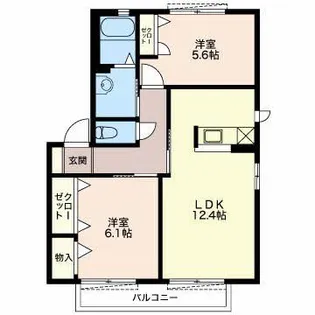 サンソレイユ【2階】の間取り