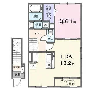 カーザ レガーメ【2階】の間取り