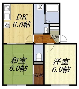 コーポサンライズE【1階】の間取り