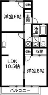 セジュールさとうB【1階】の間取り