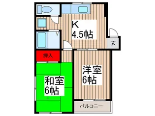 ウエストタウンハイツ【2階】の間取り
