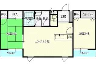 スカイコートI【2階】の間取り