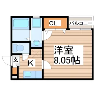 クレフラスト河原町駅南【1階】の間取り