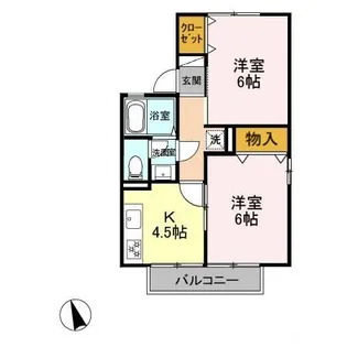 群馬県邑楽郡大泉町大字古氷【アパート】の間取り