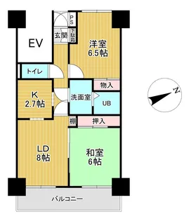 グランドハイツ城山【10階】の間取り