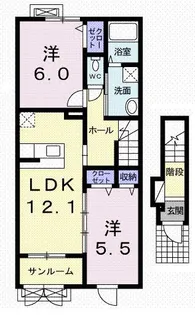 ヒルサイドテラス【2階】の間取り
