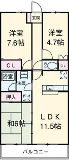 八功ハイツ【4階】の間取り