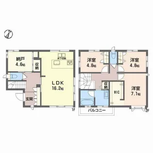 広島県広島市西区高須台4【一戸建】の間取り