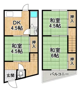 大阪府大阪市住吉区苅田8【一戸建】の間取り